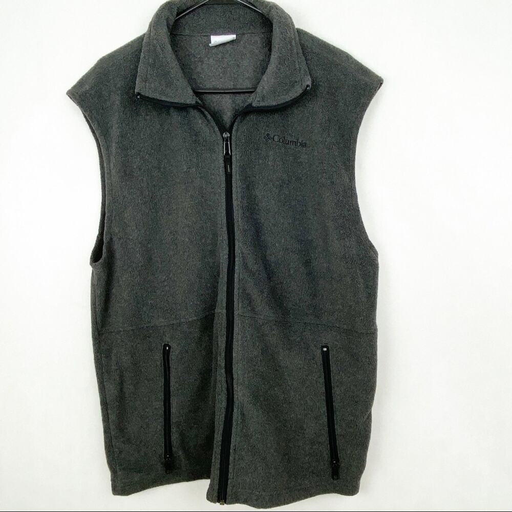 Columbia Mens Fleece Vest Gray Size Large